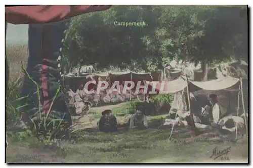 Cartes postales Puzzle Militaria Campement Zouaves