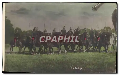 Cartes postales Puzzle Militaria Au galop Dragons