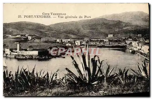 Cartes postales Port Vendres Vue generale du port Cactus Bateau