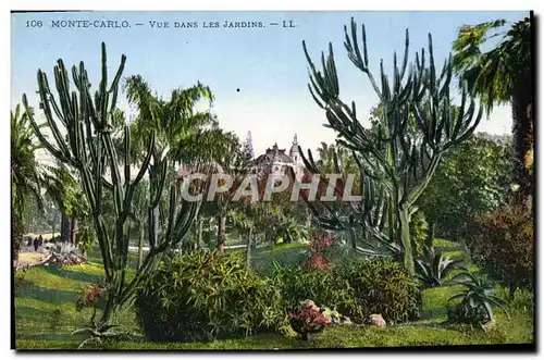 Cartes postales Monte Carlo Vue dans les jardins