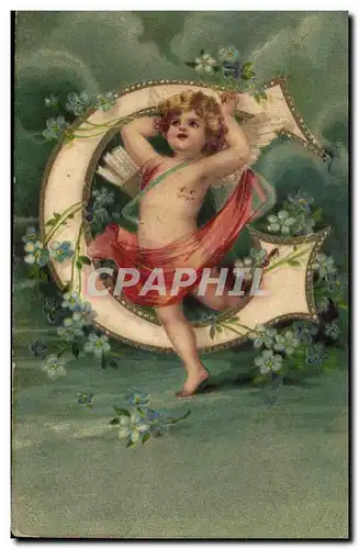 Cartes postales Fantaisie Ange Lettres Lettre C