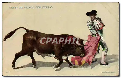 Cartes postales Corrida Course de taureaux Capeo de Frente por Detras