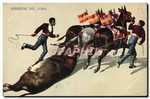 Cartes postales Corrida Course de taureaux Arrastre del toro