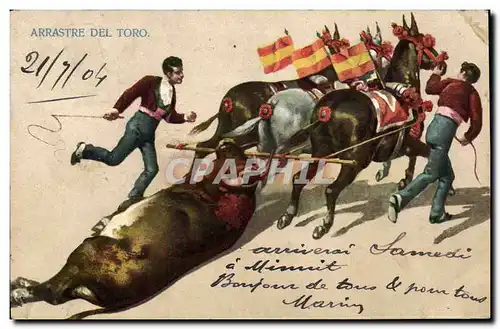 Cartes postales Corrida Course de taureaux Arrastre del toro