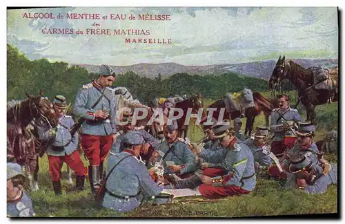 Ansichtskarte AK Militaria Une bonne partie Cartes Alcool de menthe Freres Mathias Marseille