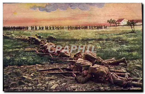 Ansichtskarte AK Militaria Infanterie anglaise en action