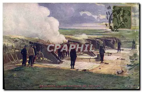 Cartes postales Militaria Une batterie de 130mm