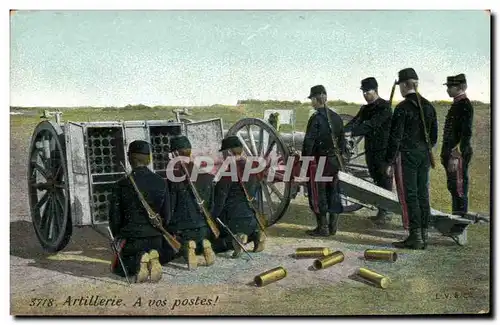 Cartes postales Militaria Artillerie a vos postes !