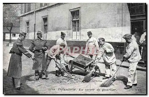 Ansichtskarte AK Militaria Infanterie La corvee de quartier