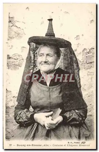 Cartes postales Folklore Bresse Bourg en Bresse Costume et chapeau Bressans