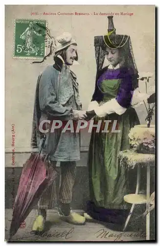 Cartes postales Folklore Bresse Anciens costumes Bressans La demande en mariage