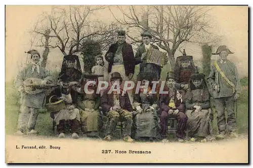 Cartes postales Folklore Bresse Noce Bressanne Mariage