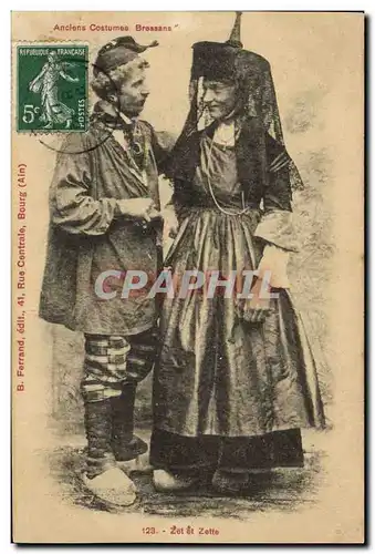 Cartes postales Folklore Bresse Zet et Zette