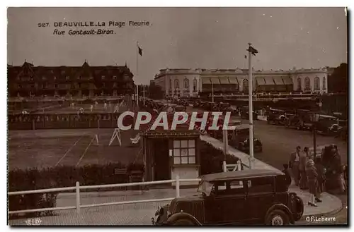 Ansichtskarte AK Tennis Deauville La plage fleurie Automobile Rue Gontault Biron