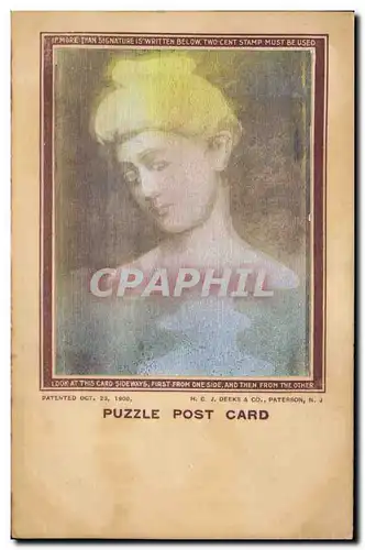 Cartes postales Puzzle Post Card Femme Statue Portrait (vue differente recto verso) TOP