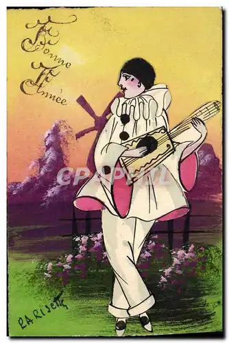 Cartes postales Fantaisie Pierrot (d�cor en relief)