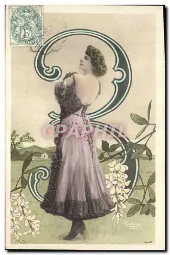 Cartes postales Fantaisie Femme Chiffres Chiffre 3