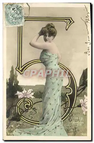 Cartes postales Fantaisie Femme Chiffres Chiffre 5