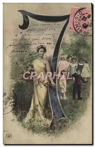 Cartes postales Fantaisie Femme Chiffres Chiffre 7