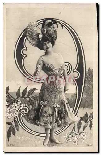 Cartes postales Fantaisie Femme Chiffres Chiffre 9