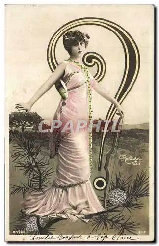 Cartes postales Fantaisie Femme Point d'interrogation