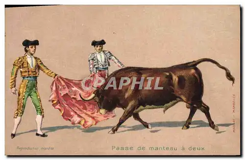 Cartes postales Corrida Course de taureaux Passe de manteau a deux