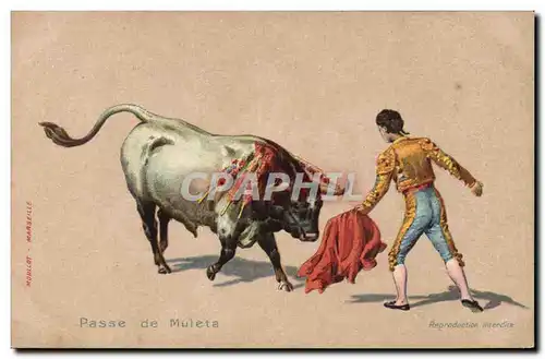 Cartes postales Corrida Course de taureaux Passe de muleta