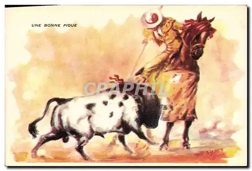 Cartes postales Corrida Course de taureaux Une bonne pique