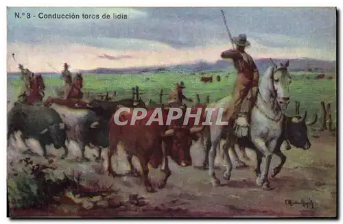 Cartes postales Corrida Course de taureaux Conduccion toros de lidia