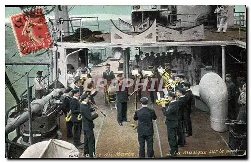 Cartes postales Militaria Marins La vie du marin La musique sur le pont