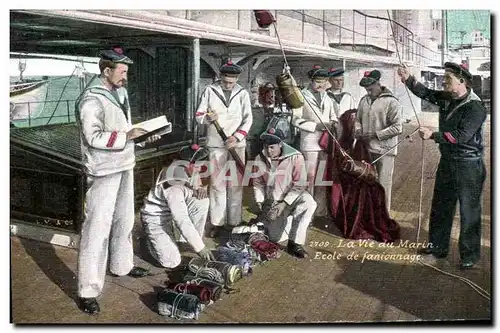 Cartes postales Militaria Marins La vie du marin Ecole de fanionnage