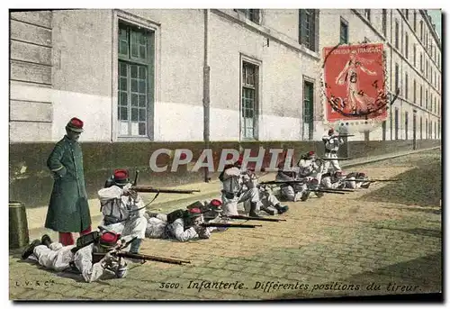 Cartes postales Militaria Infanterie Differentes positions du tireur