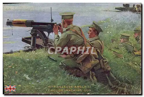 Cartes postales Militaria Mitrailleuse anglaise