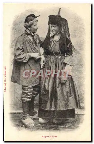 Cartes postales Folklore Magnat et Zette