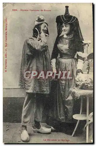Cartes postales Folklore Anciens costumes de Bresse