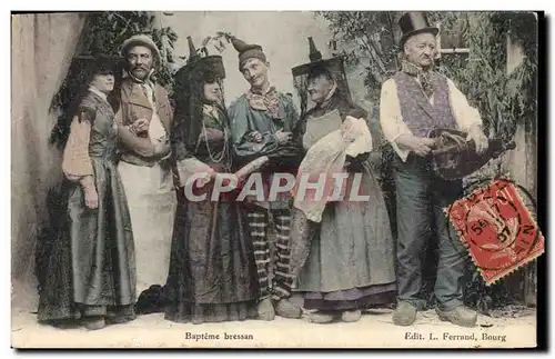Cartes postales Folklore Bapteme Bressan