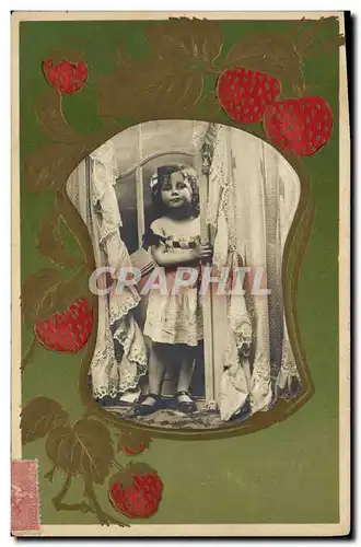 Cartes postales Fantaisie Fleurs Fraises Enfant