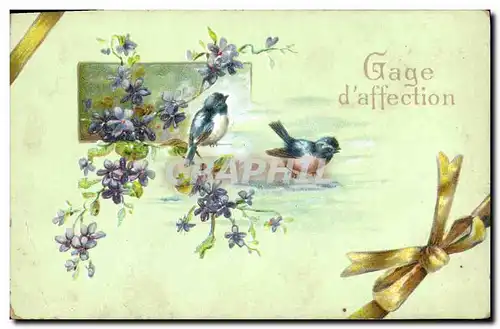 Cartes postales Fantaisie Fleurs Oiseaux