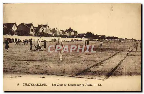 Cartes postales Chatelaillon Les jeux de Tennis sur la plage