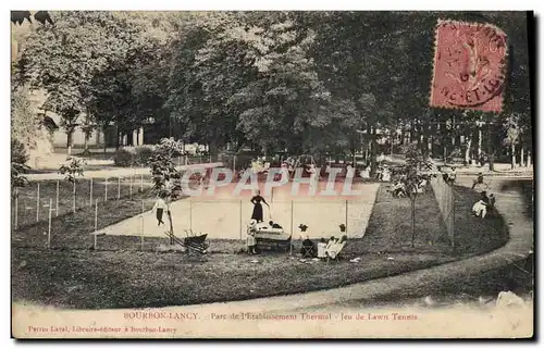 Cartes postales Tennis Bourbon Lancy Parc de l&#39etablissement thermal Jeu de lawn tennis