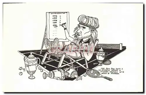 Cartes postales moderne Tennis Bjorn Borg Wimbledon