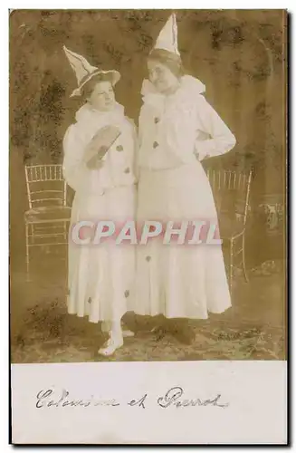 Cartes postales Fantaisie Colombine et Pierrot