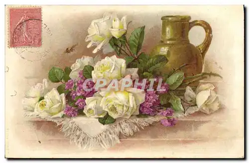 Cartes postales Fantaisie Fleurs