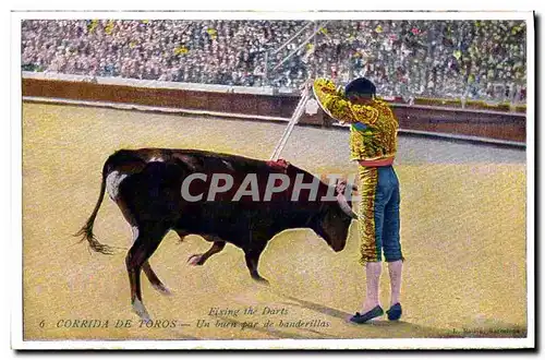 Cartes postales Corrida Course de taureaux Corrida de Toros Un buen par de banderillas