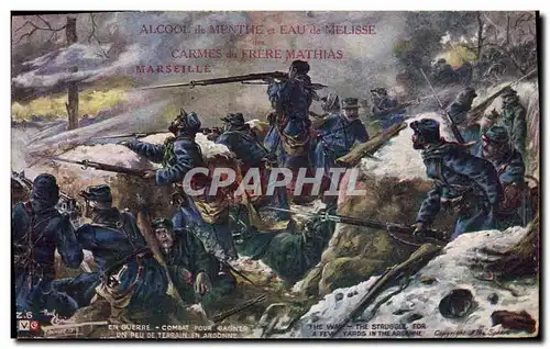 Cartes postales Militaria Combat pour gagner un peu de terrain en Argonne