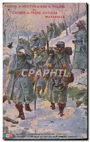 Cartes postales Militaria Les poilus au retour des tranchees