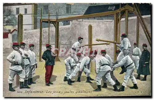Cartes postales Militaria Infanterie Les jeux Joutes gauloises