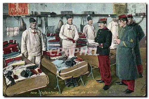 Cartes postales Militaria Infanterie Une revue de detail