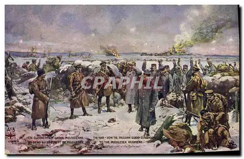 Cartes postales Militaria La garde prusienne se rend au regiment du Middlesex Prusse