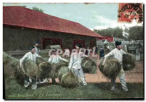 Cartes postales Militaria Artillerie Le fourrage
